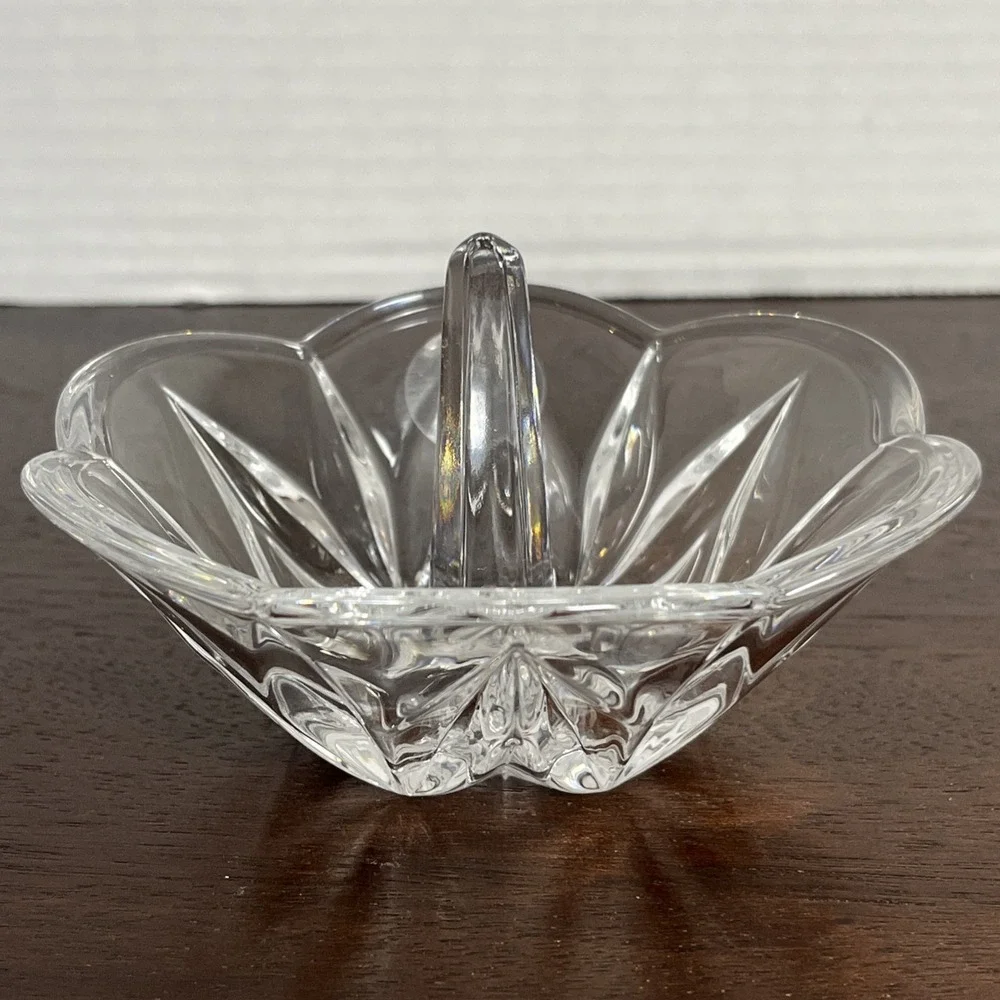 Lenox Lead Crystal Ring Holder Jewelry Glass Petal Trinket Dish Original Sticker